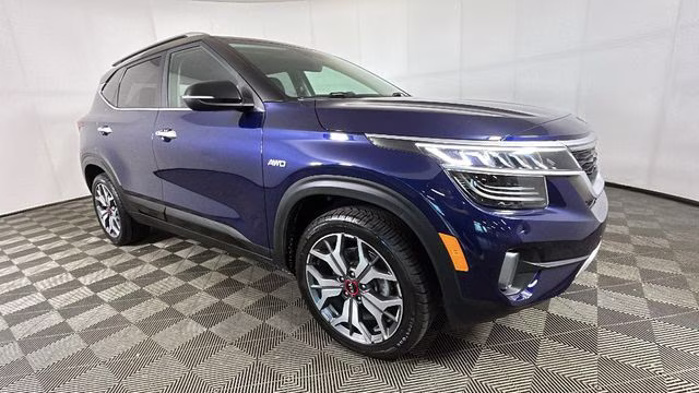 2021 Dark Ocean Blue/Black Roof Kia Seltos SX AWD SUV