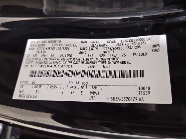 2018 Shadow Black Ford Super Duty F-250 SRW XLT 4X4 Truck