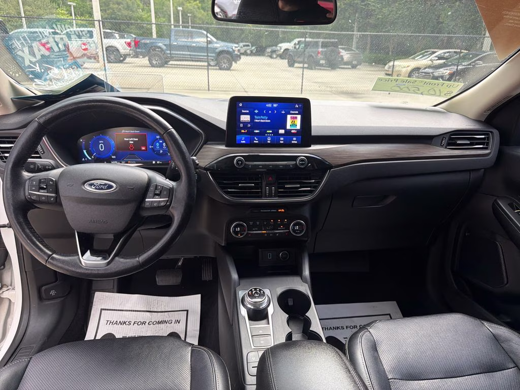 2020 Star White Metallic Tri-Coat Ford Escape Hybrid Titanium FWD SUV