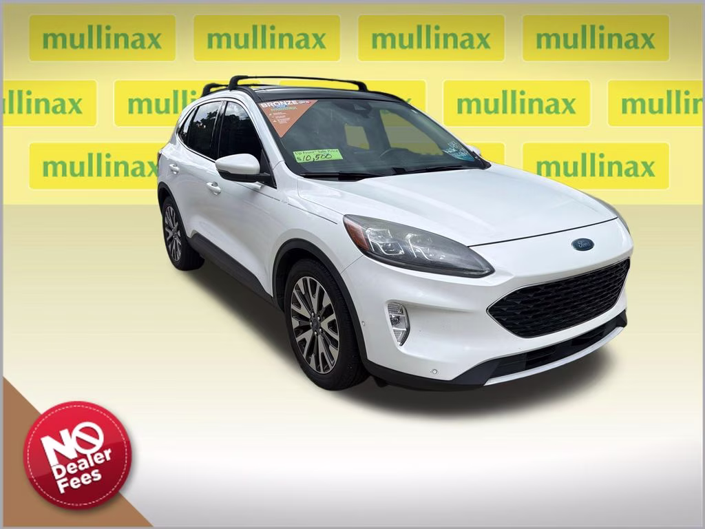 2020 Star White Metallic Tri-Coat Ford Escape Hybrid Titanium FWD SUV