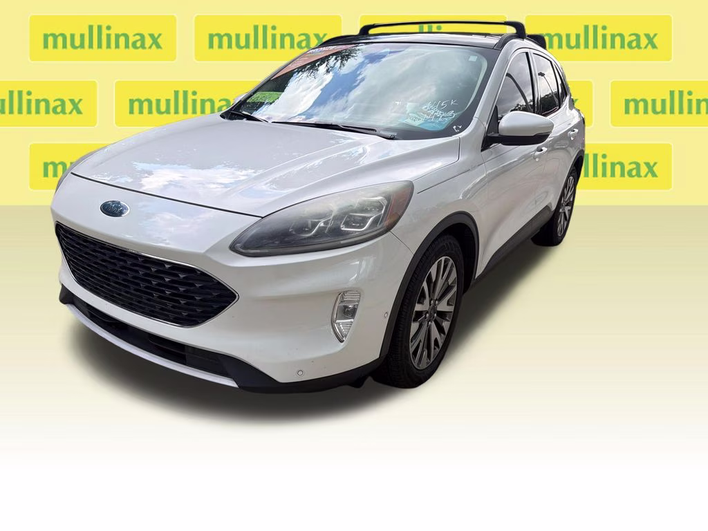 2020 Star White Metallic Tri-Coat Ford Escape Hybrid Titanium FWD SUV