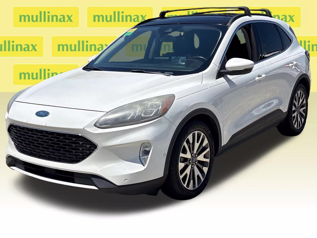 2020 Star White Metallic Tri-Coat Ford Escape Hybrid Titanium FWD SUV