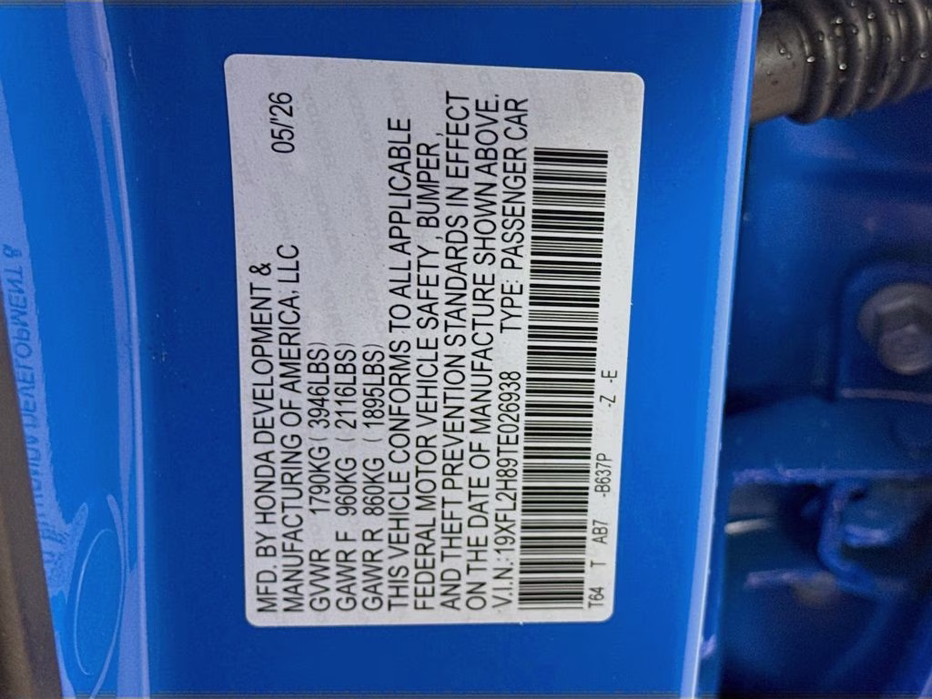 2026 Boost Blue Pearl Honda Civic Sport FWD Hatchback
