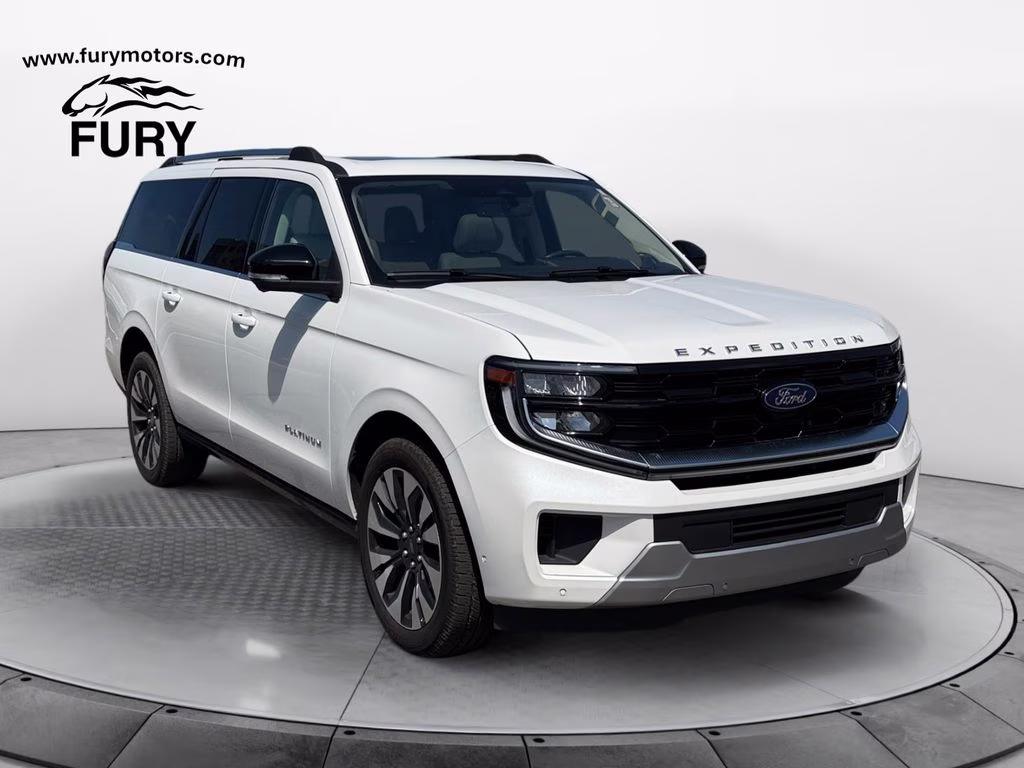 2025 Star White Metallic Tri-Coat Ford Expedition Max Platinum w/Drivers Package 4X4 SUV