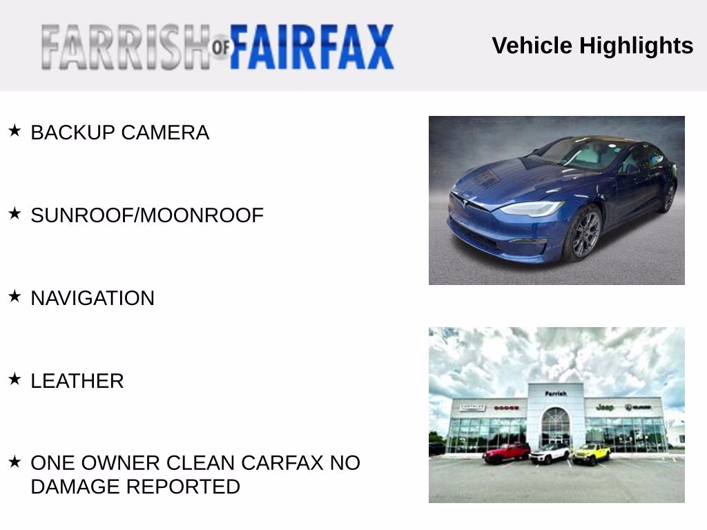2021 Blue Tesla Model S Plaid AWD Hatchback