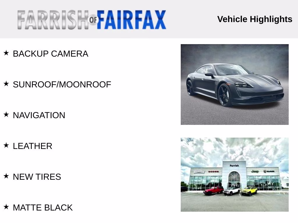 2022 Jet Black Metallic Porsche Taycan Base RWD Sedan
