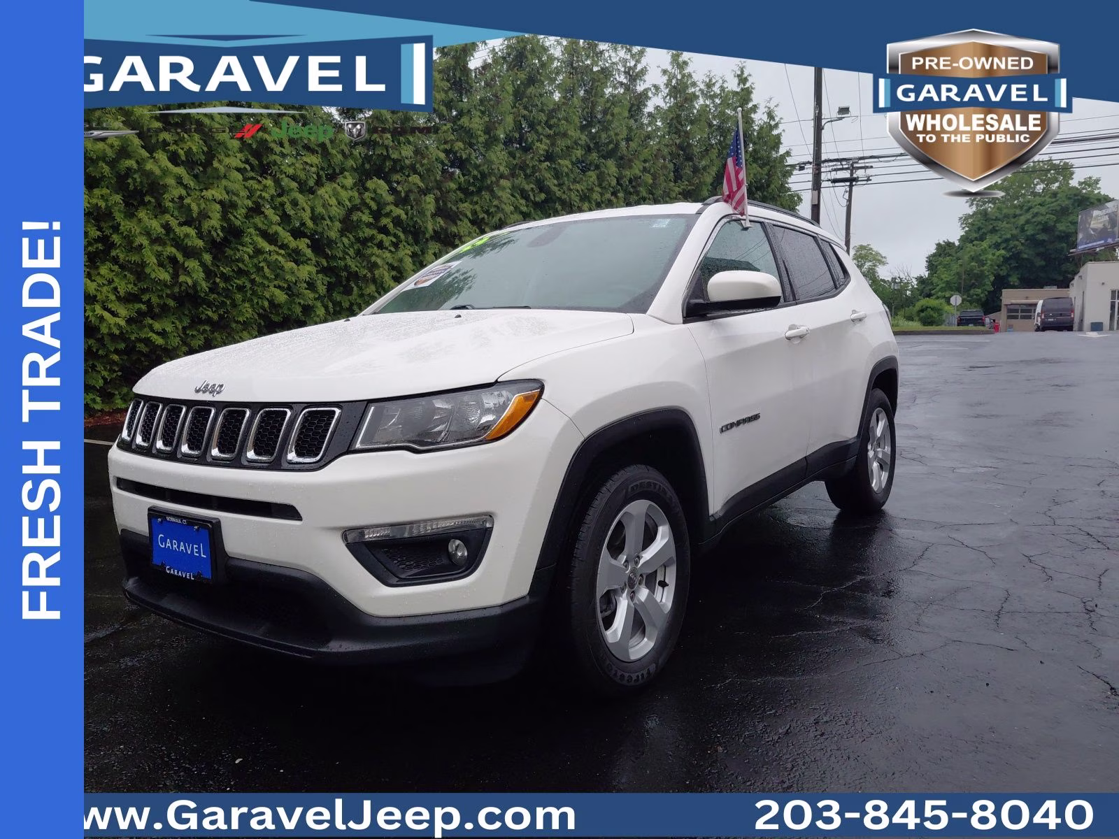 2019 White Clearcoat Jeep Compass Latitude 4X4 SUV