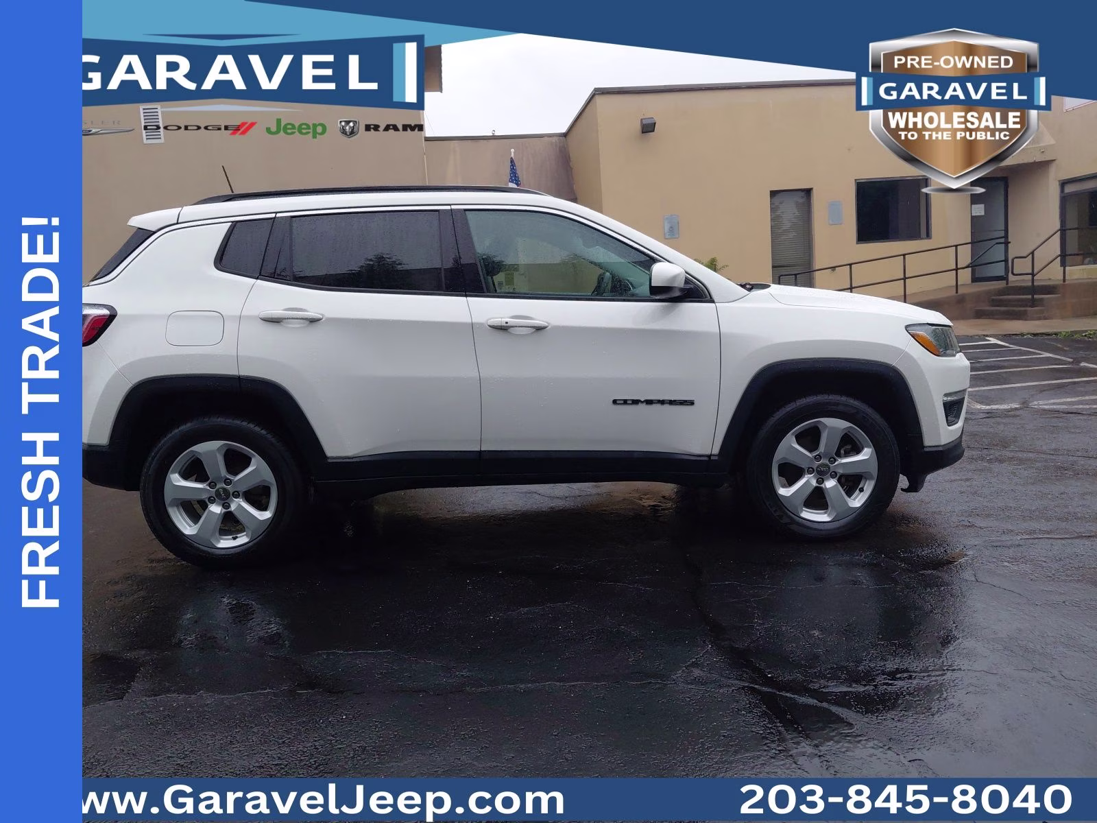 2019 White Clearcoat Jeep Compass Latitude 4X4 SUV