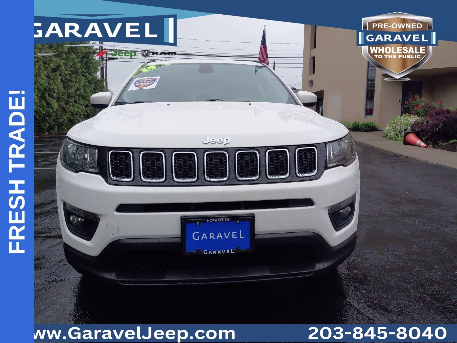 2019 White Clearcoat Jeep Compass Latitude 4X4 SUV