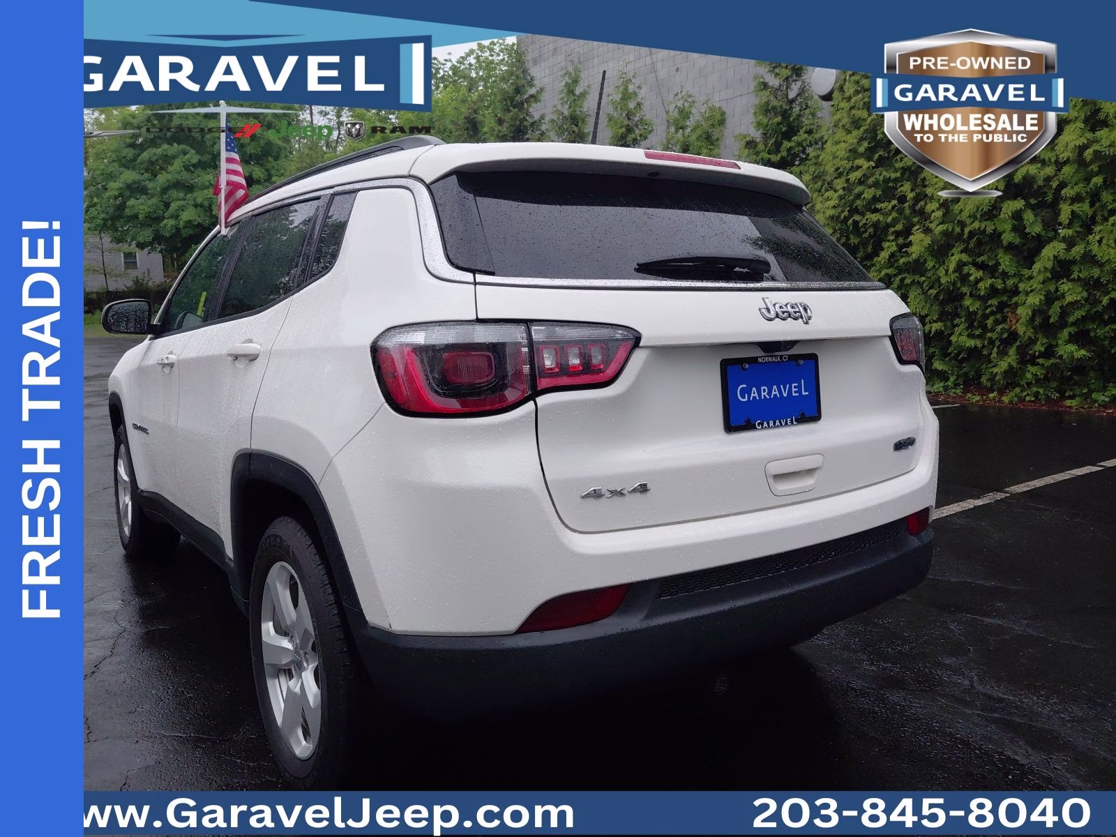 2019 White Clearcoat Jeep Compass Latitude 4X4 SUV