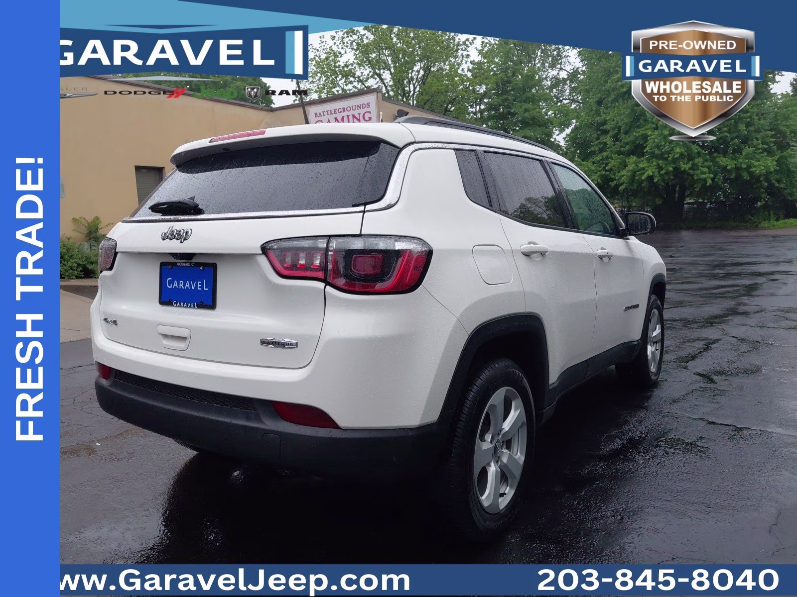 2019 White Clearcoat Jeep Compass Latitude 4X4 SUV