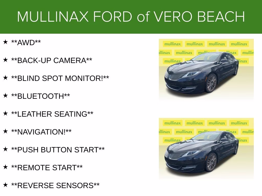 2013 Tuxedo Black Lincoln MKZ Base AWD Sedan