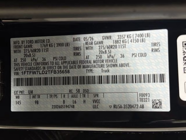 2026 Black Metallic Ford F-150 Platinum 4X4 Truck