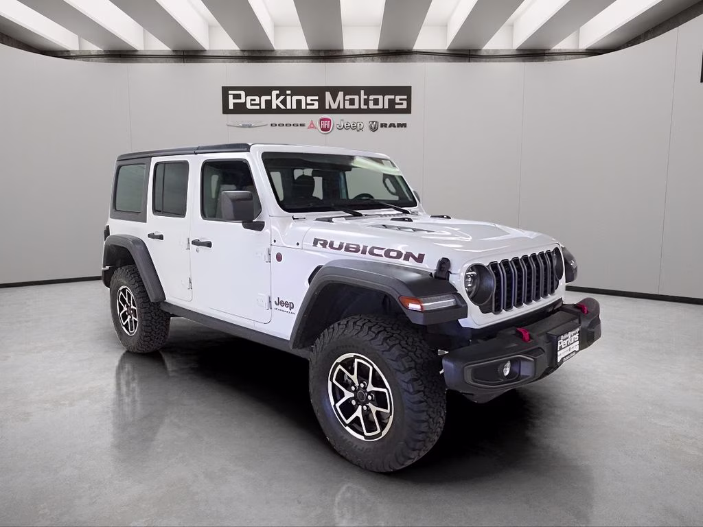 2025 Bright White Clearcoat Jeep Wrangler Rubicon 4X4 SUV
