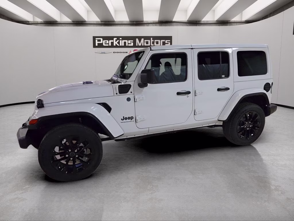 2025 Bright White Clearcoat Jeep Wrangler 4xe Sahara 4X4 SUV