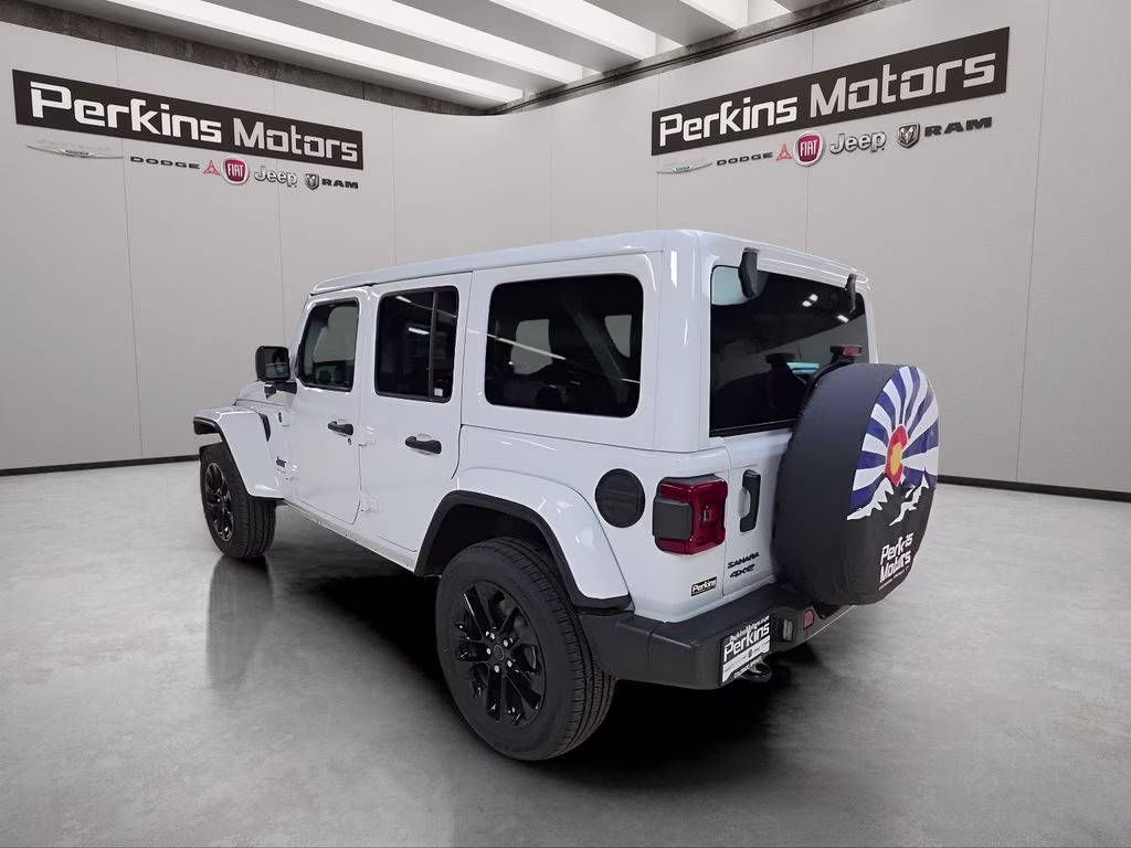 2025 Bright White Clearcoat Jeep Wrangler 4xe Sahara 4X4 SUV