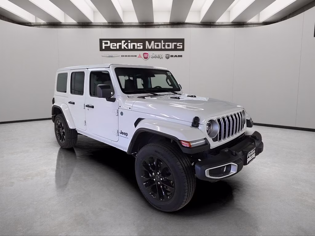 2025 Bright White Clearcoat Jeep Wrangler 4xe Sahara 4X4 SUV