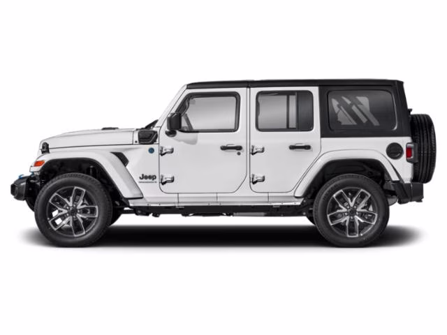 2025 Bright White Clearcoat Jeep Wrangler 4xe Sahara 4X4 SUV