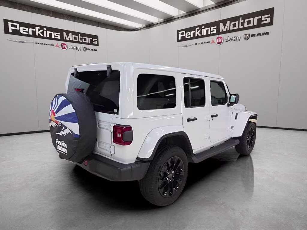 2025 Bright White Clearcoat Jeep Wrangler 4xe Sahara 4X4 SUV