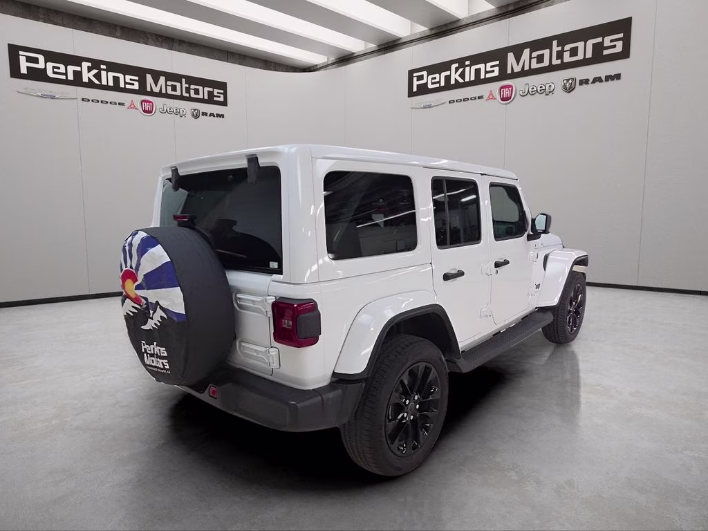 2025 Bright White Clearcoat Jeep Wrangler 4xe Sahara 4X4 SUV