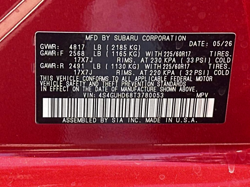 2026 Lithium Red Pearl Subaru Crosstrek Premium AWD SUV