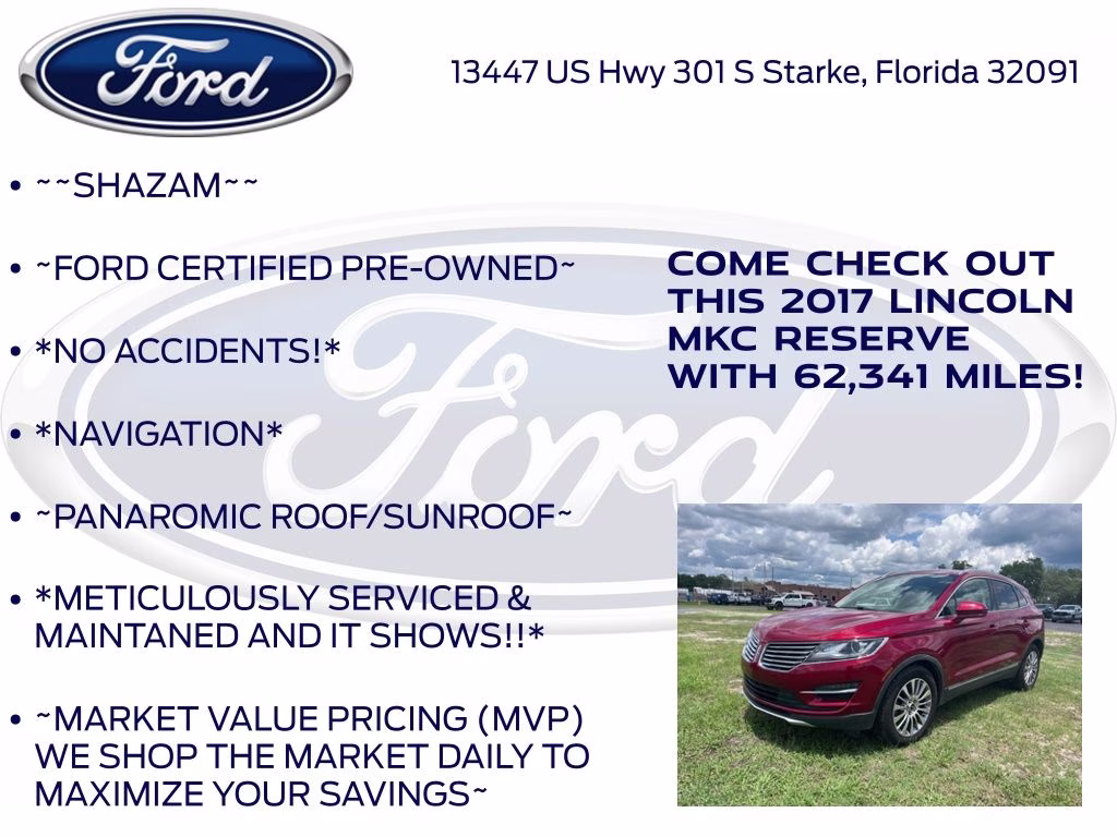 2017 Ruby Red Metallic Lincoln MKC Reserve FWD SUV