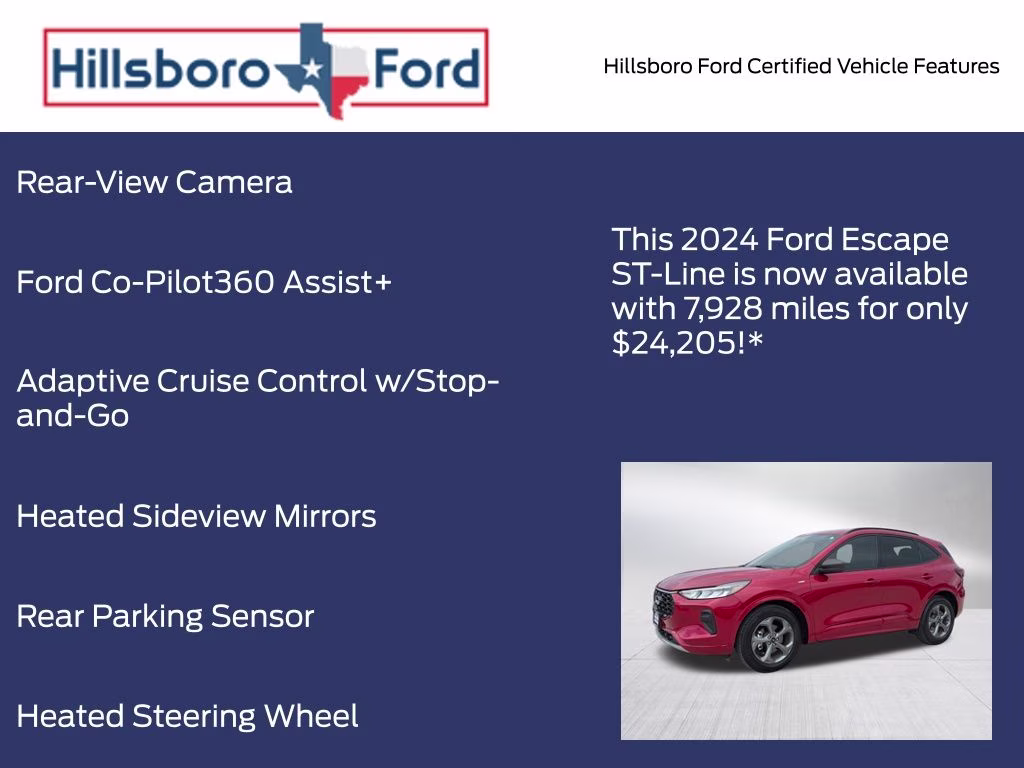 2024 Rapid Red Metallic Tinted Clearcoat Ford Escape ST-Line FWD SUV