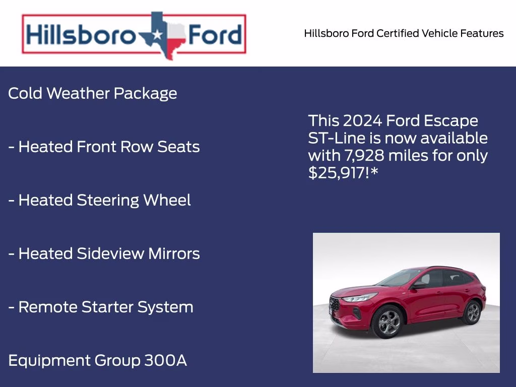 2024 Rapid Red Metallic Tinted Clearcoat Ford Escape ST-Line FWD SUV