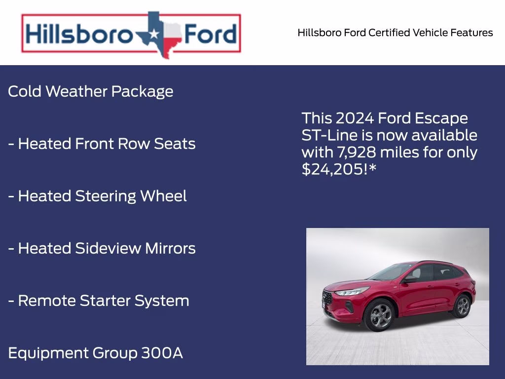 2024 Rapid Red Metallic Tinted Clearcoat Ford Escape ST-Line FWD SUV