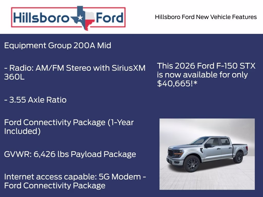 2026 Iconic Silver Metallic Ford F-150 STX RWD Truck