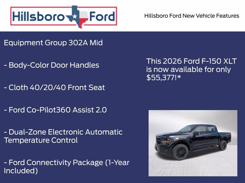 2026 Agate Black Metallic Ford F-150 XLT 4X4 Truck