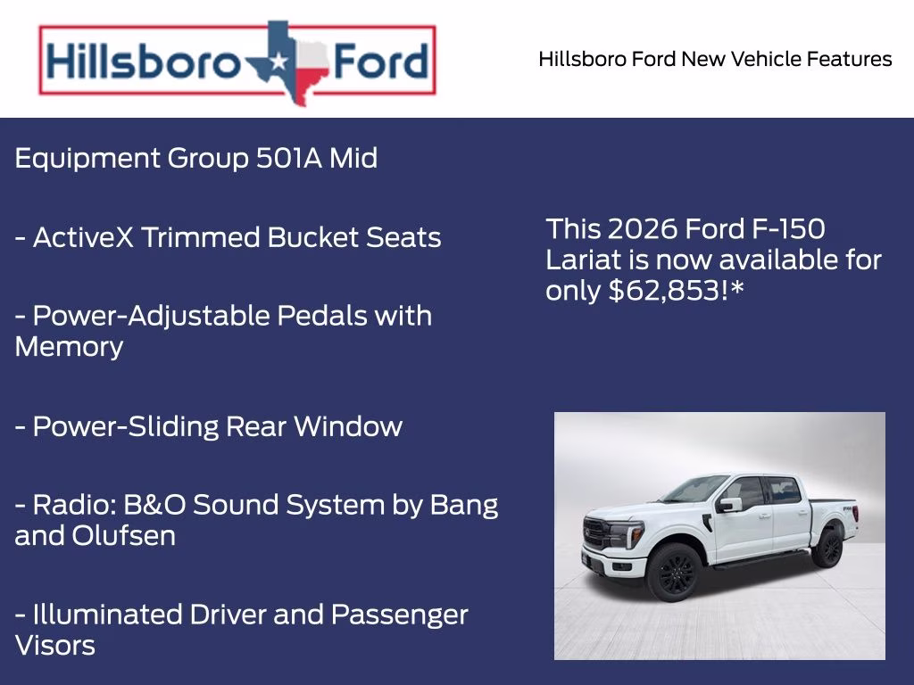 2026 Oxford White Ford F-150 Lariat 4X4 Truck