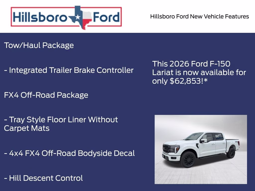 2026 Oxford White Ford F-150 Lariat 4X4 Truck