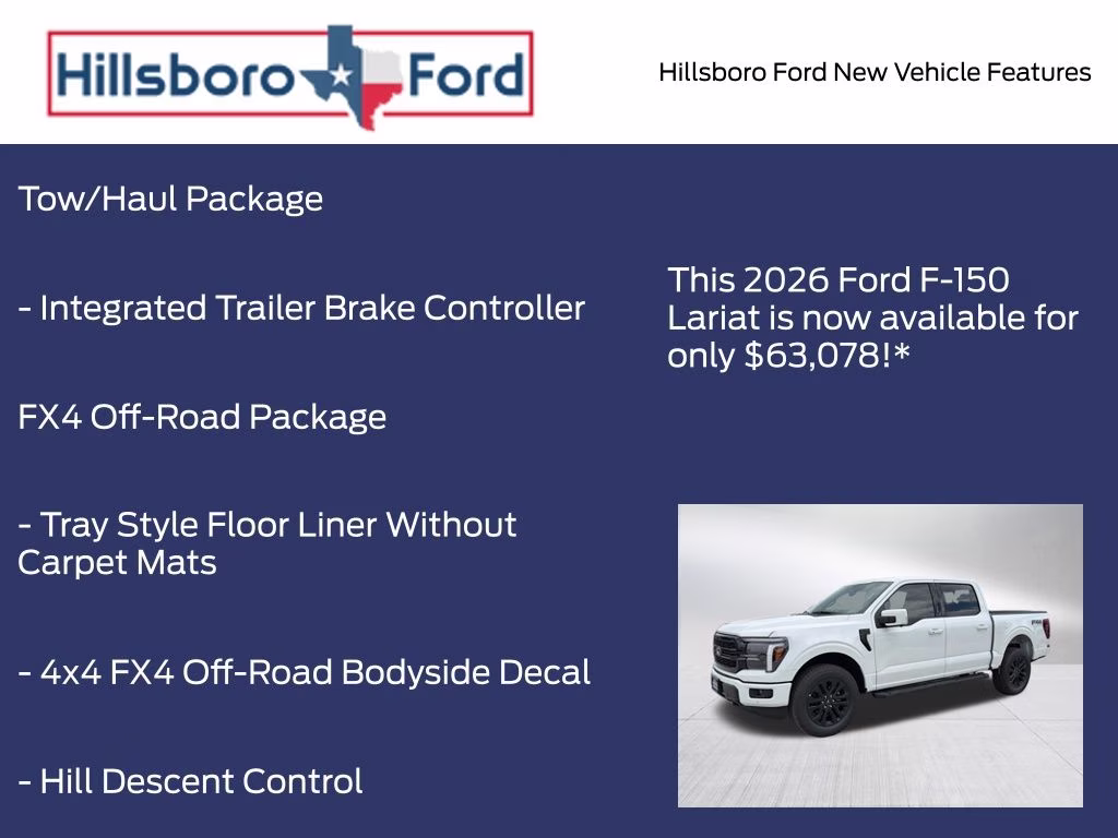 2026 Oxford White Ford F-150 Lariat 4X4 Truck
