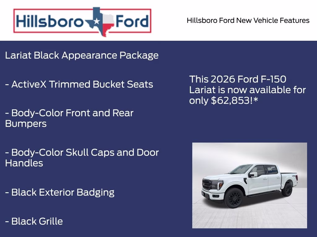 2026 Oxford White Ford F-150 Lariat 4X4 Truck