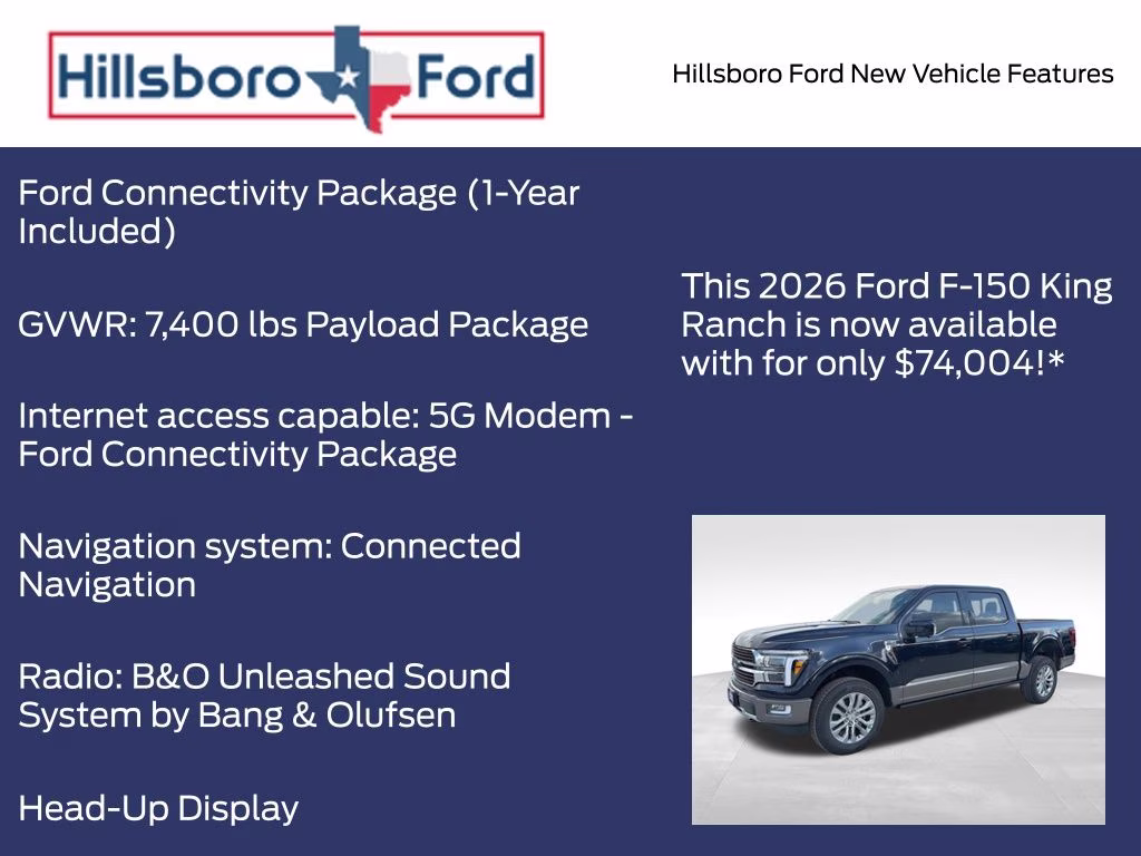 2026 Antimatter Blue Metallic Ford F-150 King Ranch 4X4 Truck