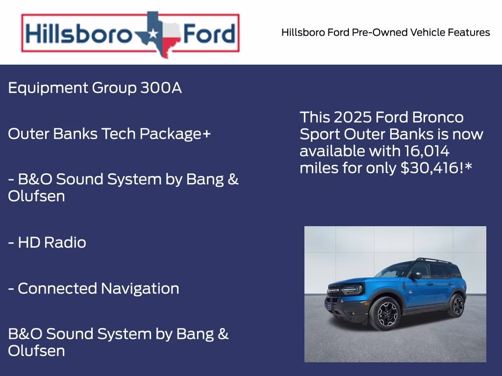 2025 Velocity Blue Metallic Ford Bronco Sport Outer Banks 4X4 SUV