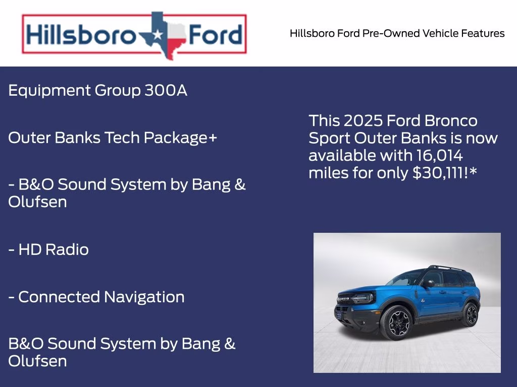 2025 Velocity Blue Metallic Ford Bronco Sport Outer Banks 4X4 SUV