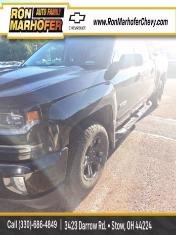 2016 Black Chevrolet Silverado 1500 LTZ 4X4 Truck