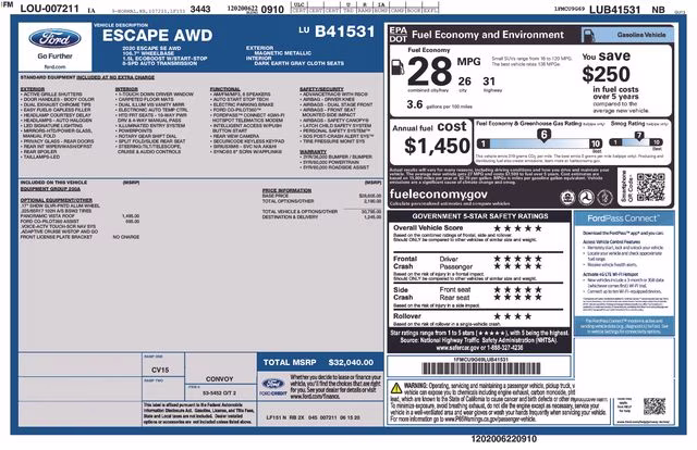 2020 Magnetic Ford Escape SE AWD SUV