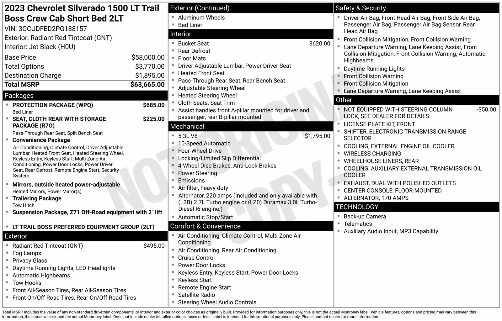 2023 Radiant Red Tintcoat Chevrolet Silverado 1500 LT Trail Boss 4X4 Truck