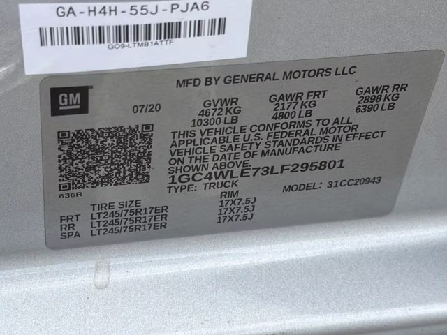 2020 Silver Ice Metallic Chevrolet Silverado 2500HD Work Truck RWD Truck