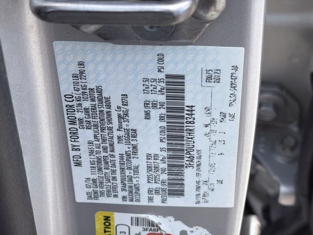 2017 Ingot Silver Ford Fusion S FWD Sedan