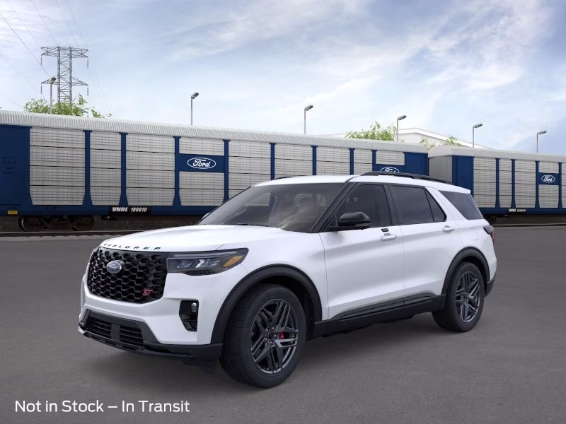 2026 Star White Metallic Tri-Coat Ford Explorer ST 4X4 SUV