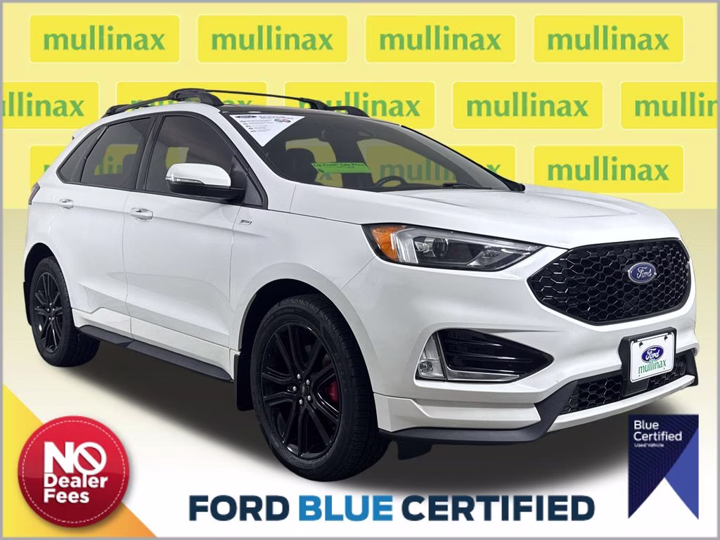 2020 Star White Metallic Tri-Coat Ford Edge SEL AWD SUV