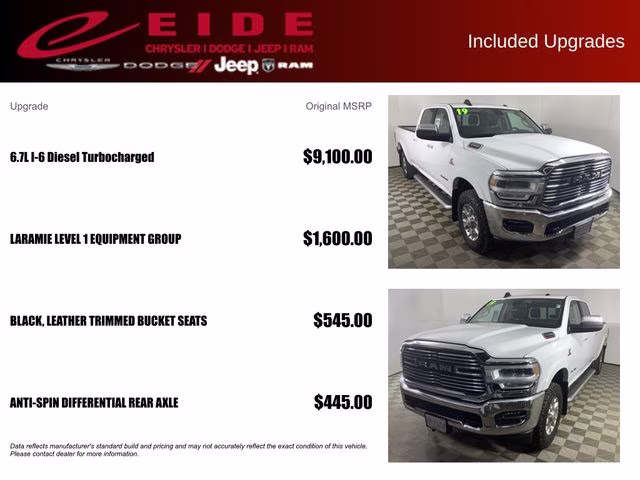 2019 Bright White Clearcoat Ram 2500 Laramie 4X4 Truck