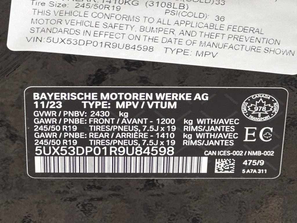 2024 Black Sapphire Metallic BMW X3 xDrive30i AWD SUV