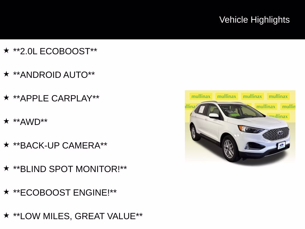 2023 Oxford White Ford Edge SEL AWD SUV
