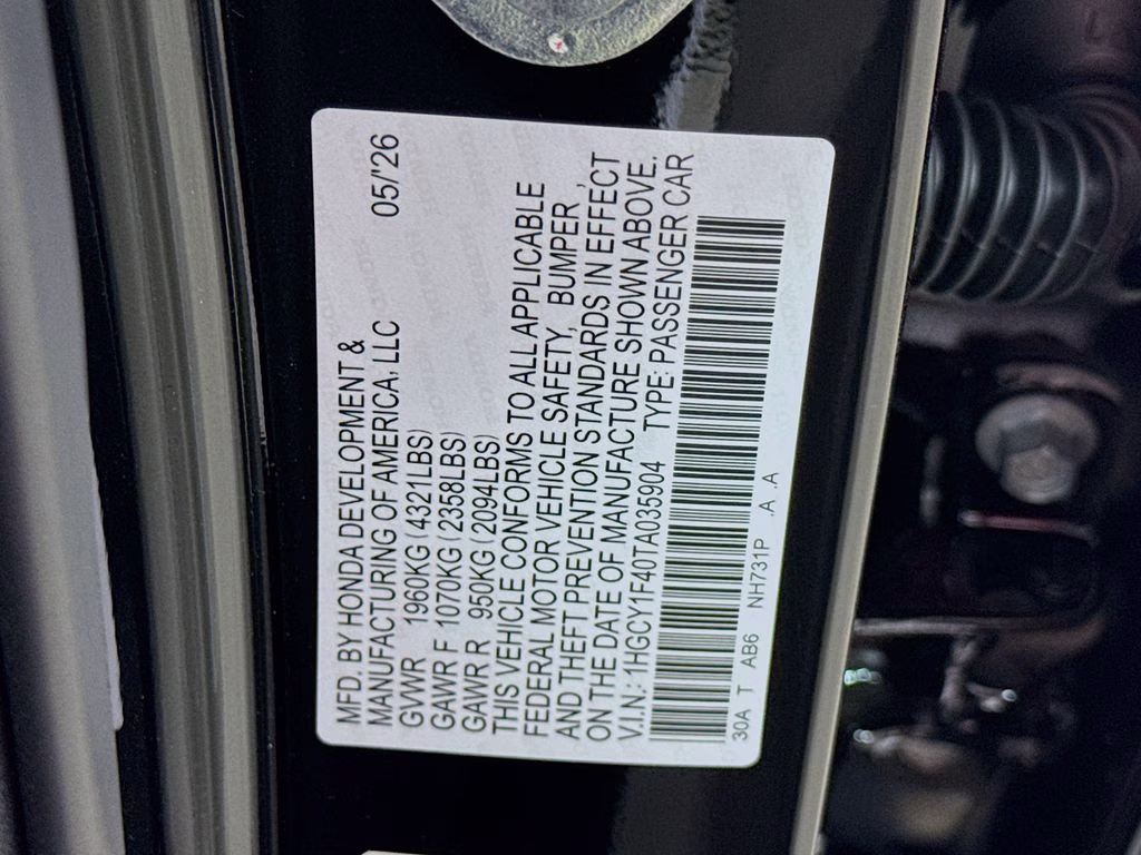 2026 Crystal Black Pearl Honda Accord SE FWD Sedan