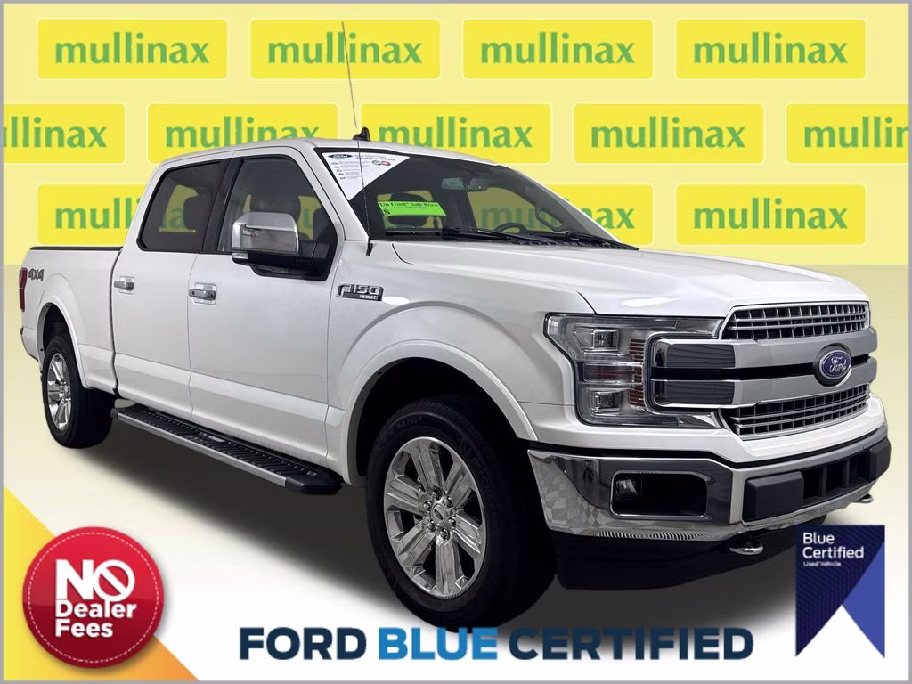 2019 White Platinum Clearcoat Metallic Ford F-150 Lariat 4X4 Truck